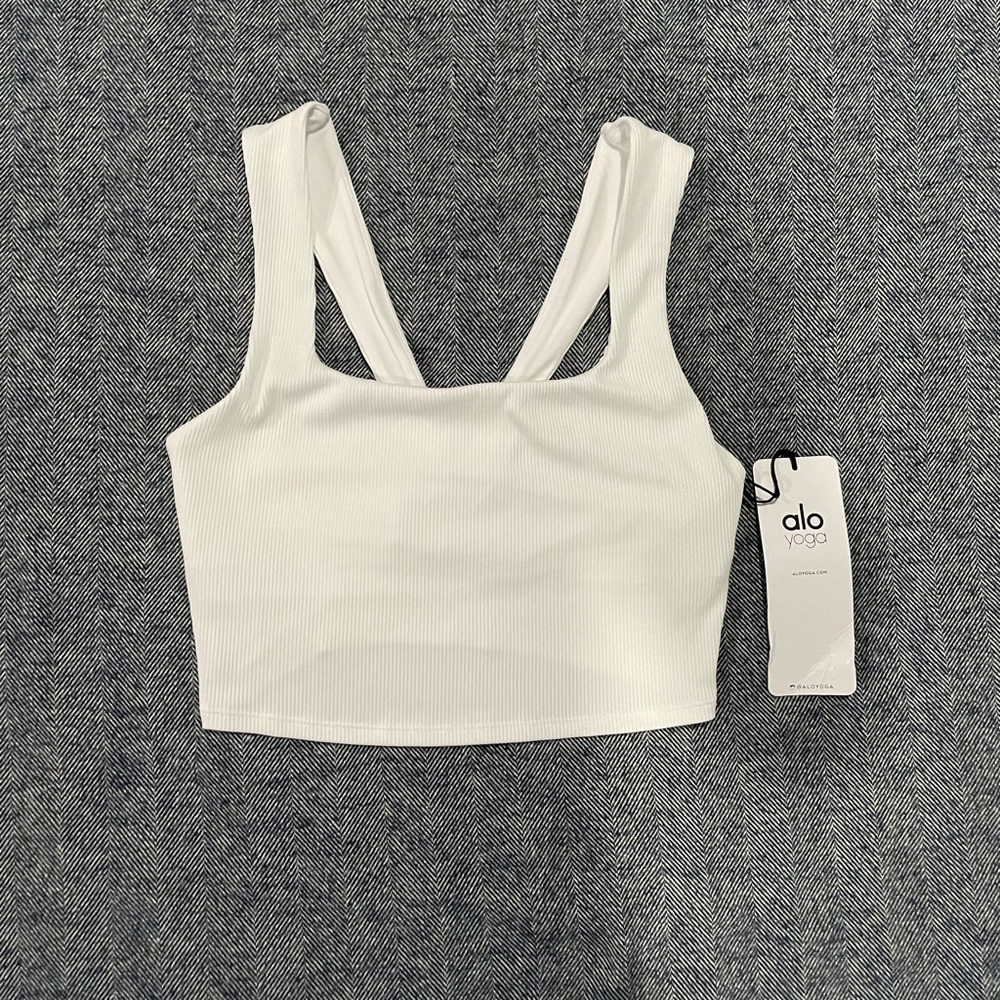alo alosoft ribbed chic bra tank | free shipping | size s